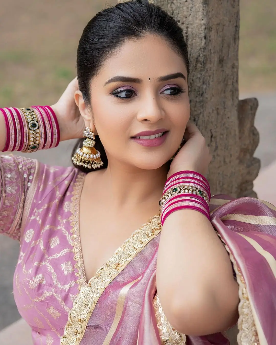 ZeeTV Actress Sreemukhi in Pink Lehenga Choli